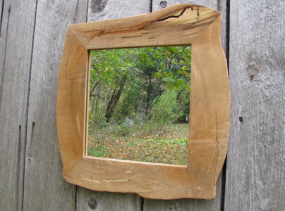 rustic frame, rustic mirror frame, live edge